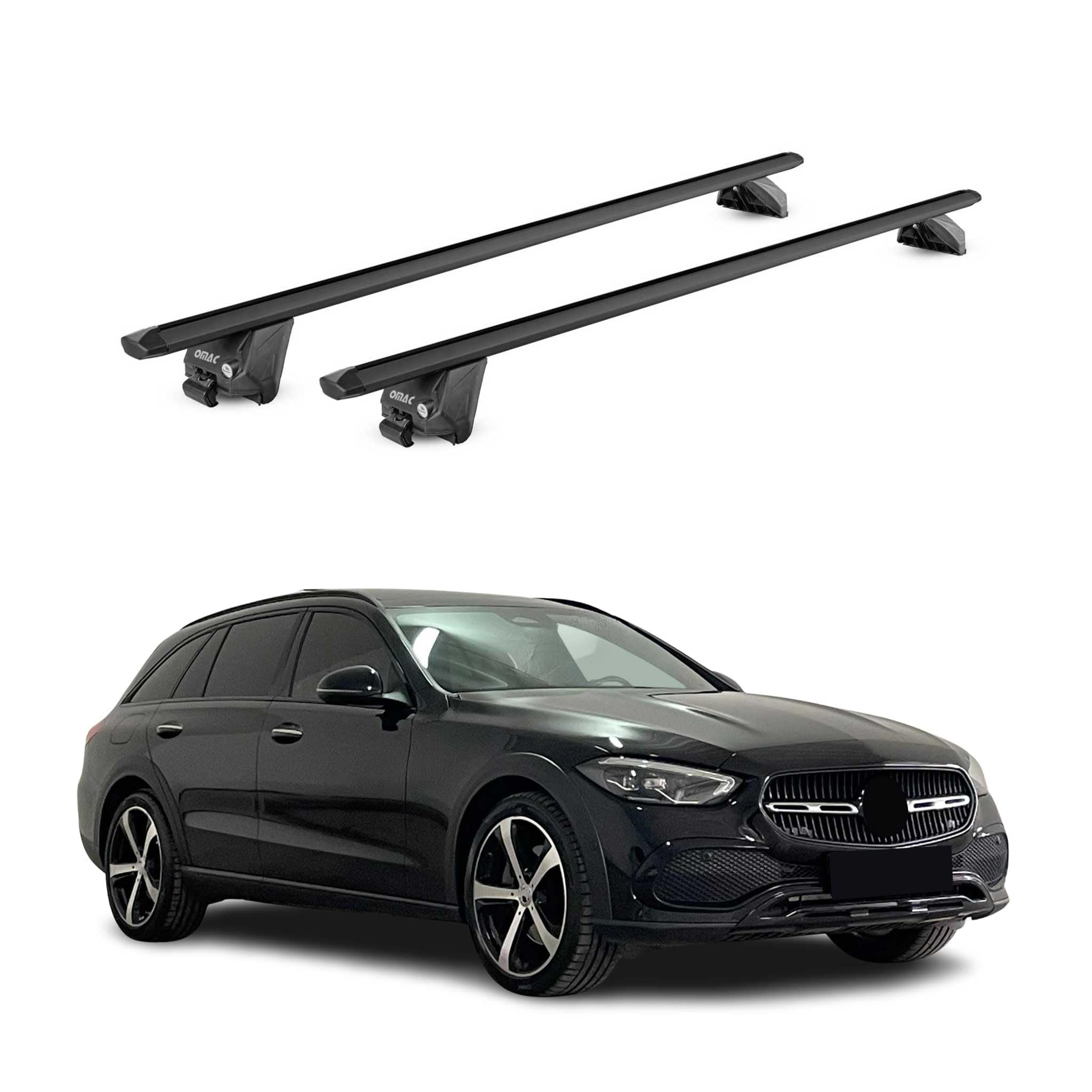 OMAC Dachträger für Mercedes C Klasse S206 2021-2026 Aluminium Schwarz