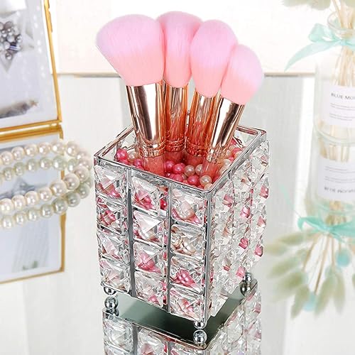 Miniatura 2 de Porta brochas de maquillaje, soporte para bolígrafo, hecho a mano, colección de lápices de cejas de cristal, almacenamiento cosmético para tocador,