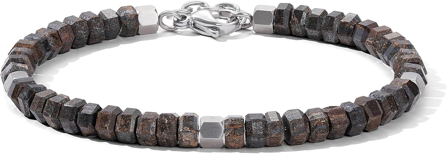 Stylish Natural Stone Beaded Bracelets for Men, Energy Boosting Gemstones