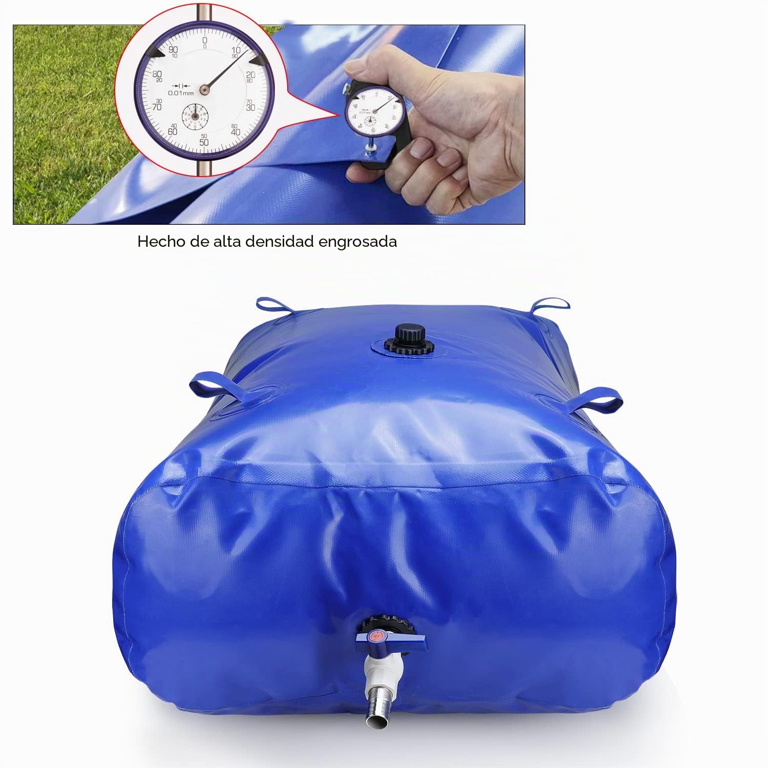 drado Wasserbehälter Tragbar Wassersack/Wasserspeicher Mit PVC Kugelhahn, Verdickt Faltbar, Anwendbar auf Flüssige Lagerung und Transport Garte