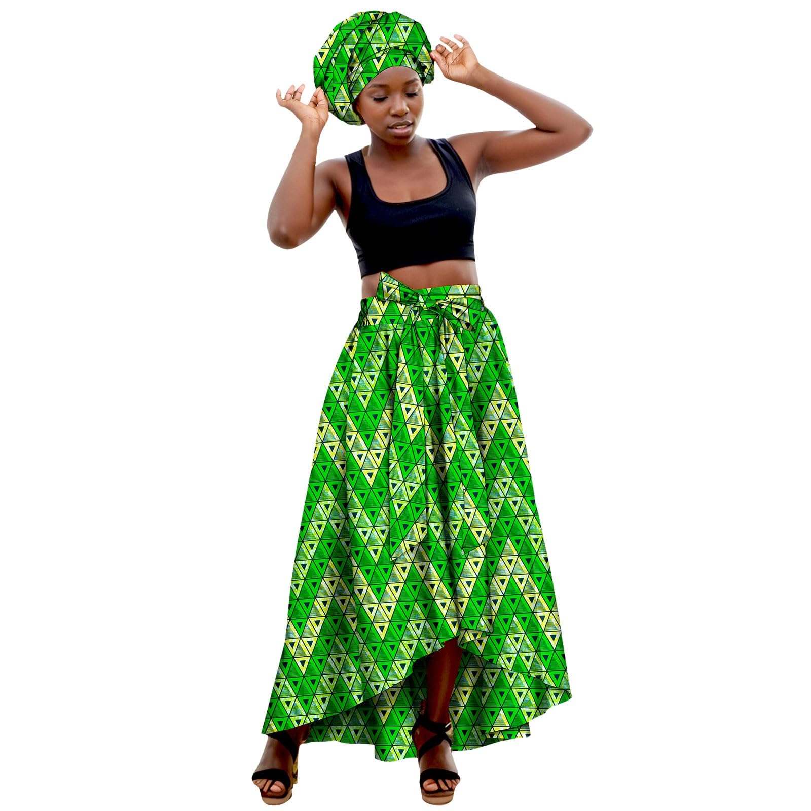 Genérico Faldas Mujer Informal, Falda Larga Mujer Talla Grande, Minifalda con Estampado Africano Informal EláStica Envolver La Cabeza Faldas Vaqueras Minifalda Falda Larga