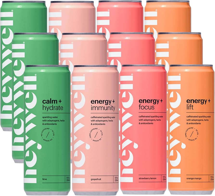 Amazon.com : Heywell Sparkling Adaptogenic Water, Variety Pack 12