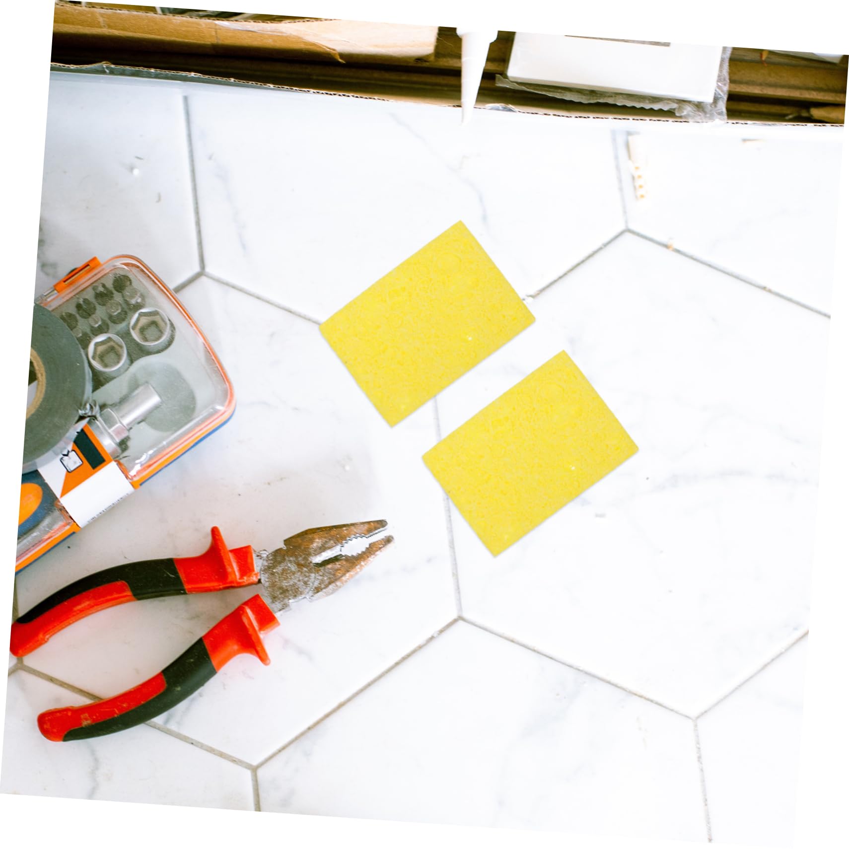 100pcs Cleaning Sponge Welding Clean Pads Replacement Cleaning Pads High Temp Sponge Special Sponge Soldering Iron Cleaning Soldering Iron Replacement Soldering Iron Cleaner Yellow KICHOUSE