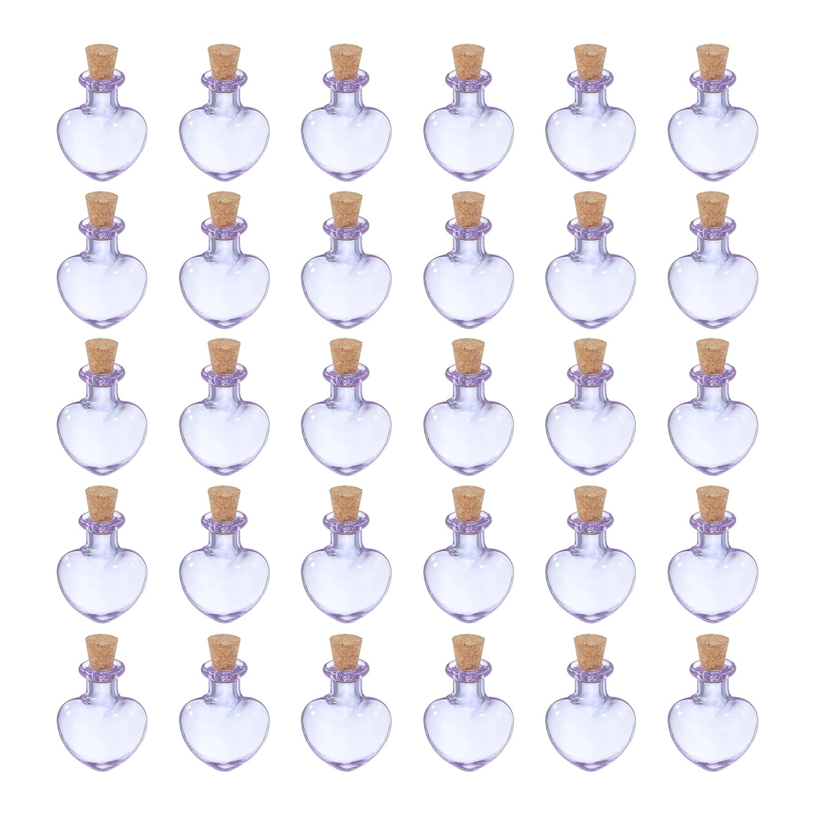 Flacon en verre en cœur violet pour réussir vos décors de table