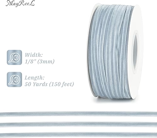 Miniatura 38 de MAYREEL 1/8 Inch White Velvet Ribbon Thin Cream Vintage Ribbon for Wedding Bridal Invitations Gift Wrapping Party Favor Boxes 50 Yards