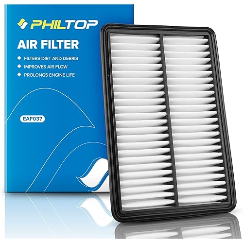 PHILTOP Engine Air Filter CA11259 Replacement for Mazda Vehicles - 3 (2012-2018), 3 Sport (2012-2018), 6 (2014-2021), CX-5 (2013-2023) - L4 2.0L 2.5L, Rigid Panel