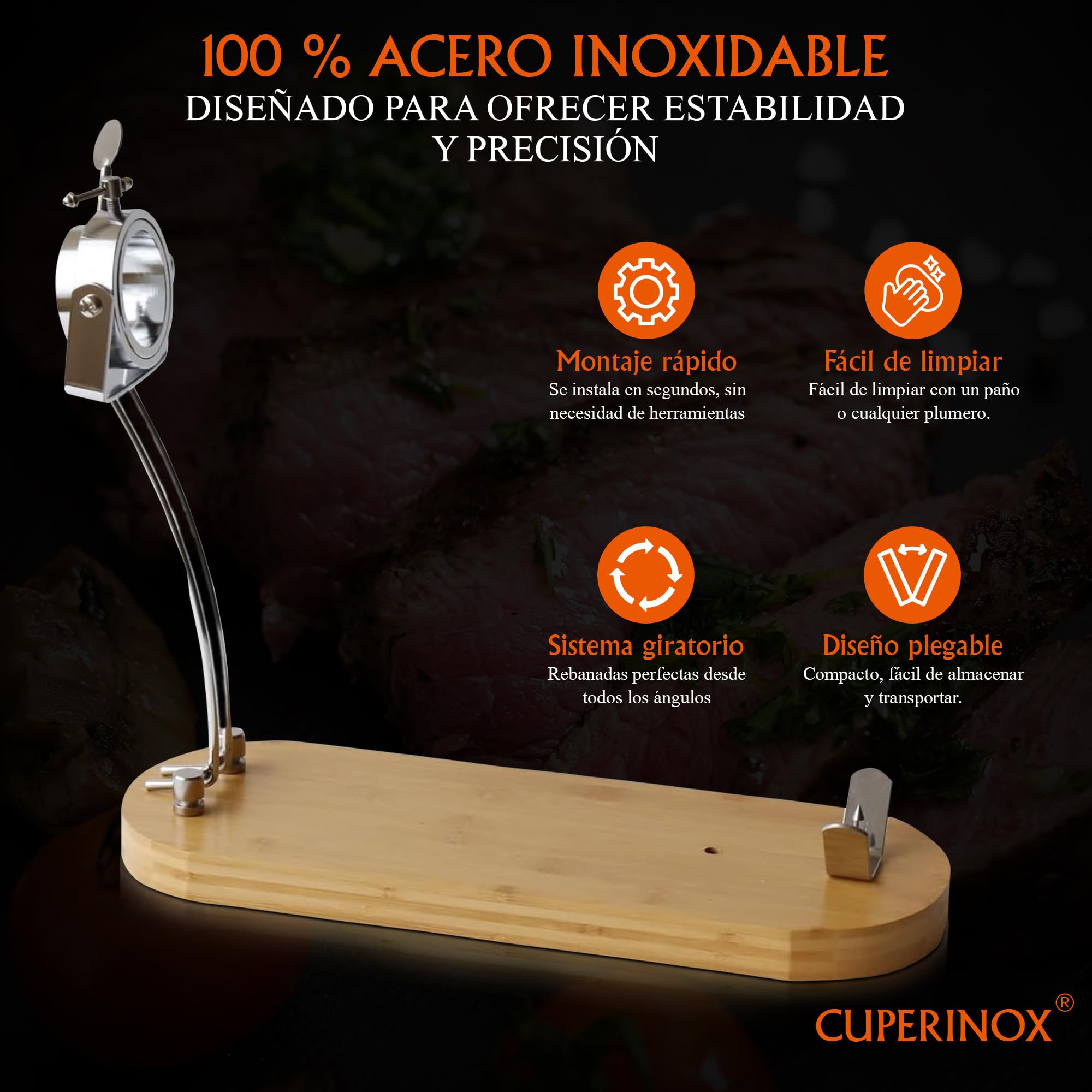 Jamonero | Jamonero Giratorio | Tabla Cortar Jamon | Jamoneros Profesional | Jamonero Plegable | Tabla Jamon | Cortador de Jamon