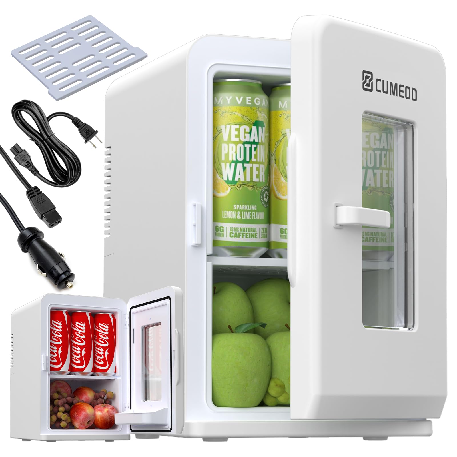 Mini Fridge 15 Liter/21 Cans, Upgrade Portable AC+DC Power Small Fridge for Bedroom, Car, Office, Thermoelectric Cooler and Warmer Skincare Fridge for Food, Drinks, Cosmetics, Max & ECO Mode — view 11
