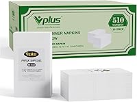 Vplus 510 Premium 2-Ply Disposable Paper Napkins - Soft Absorbent Guest Towels for Parties Dinners Kitchen Events White