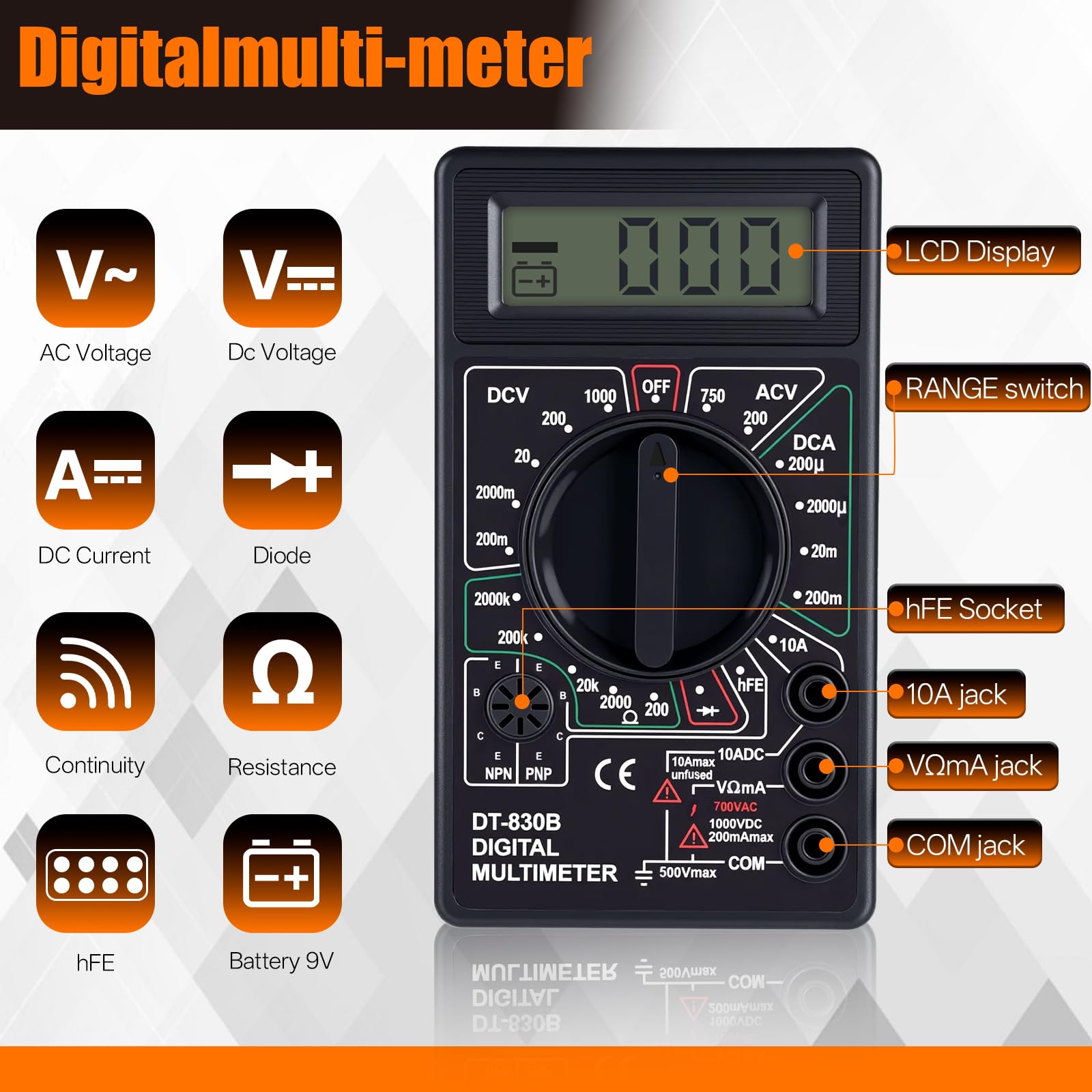 Set saldatore 100 W LCD multimetro digitale temperatura regolabile 180-520 ℃ 19 in 1