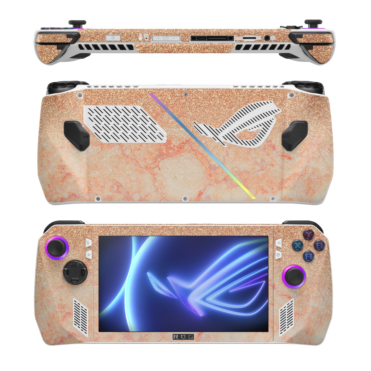 MightySkins Skin Compatible with Asus ROG Ally - Flashy Apricot Marble | Protective, Durable, and Unique Vinyl Decal wrap Cover | Easy to Apply
