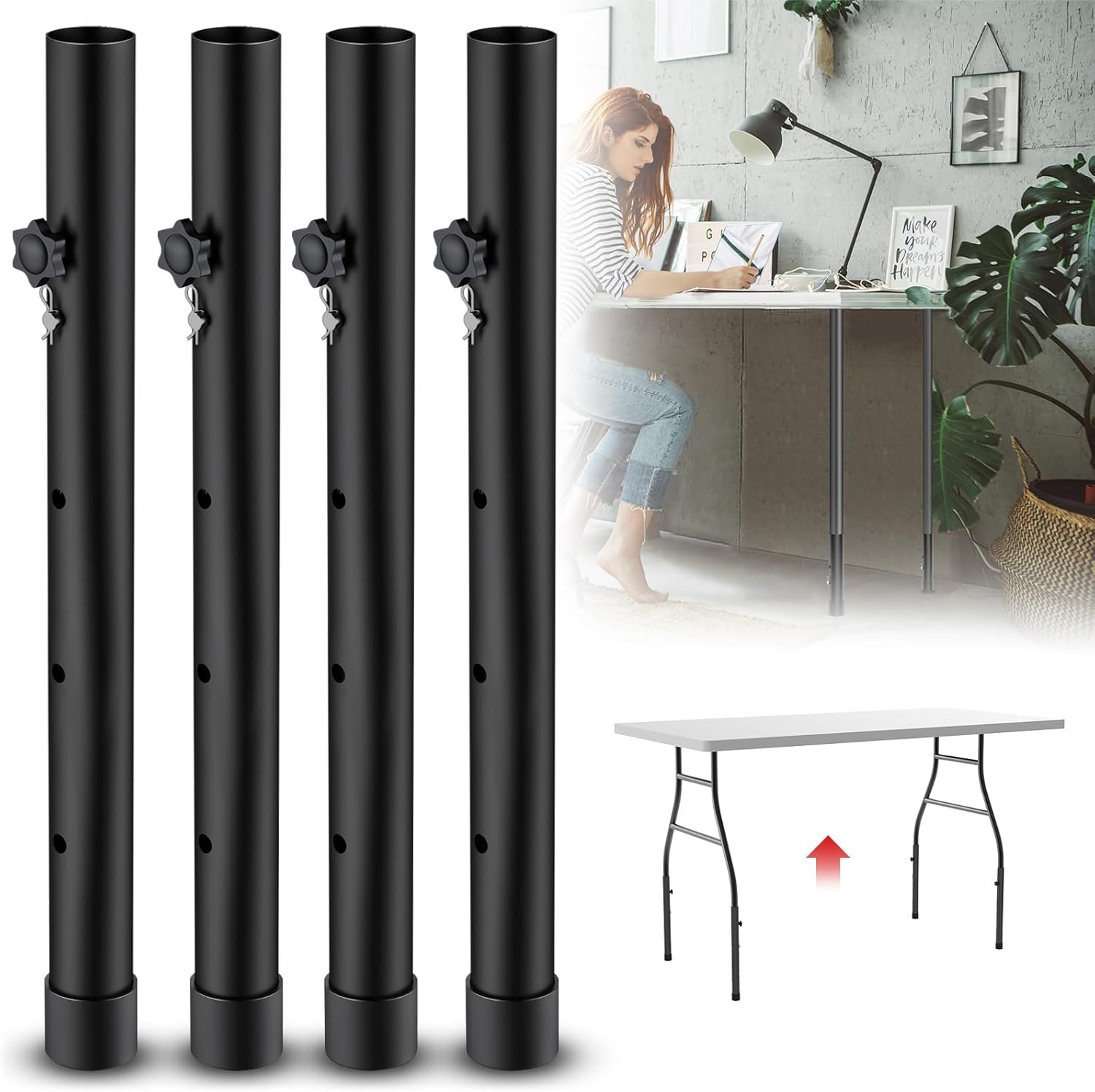 Table Leg Extenders For Folding Table, Folding Table Leg