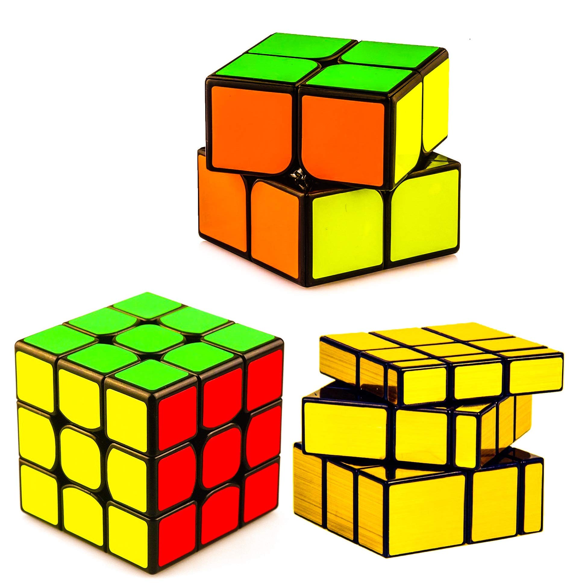 D ETERNAL Cube 2X2 3x3 and Gold Mirror Cube High Speed Magic Puzzle Cubes Combo