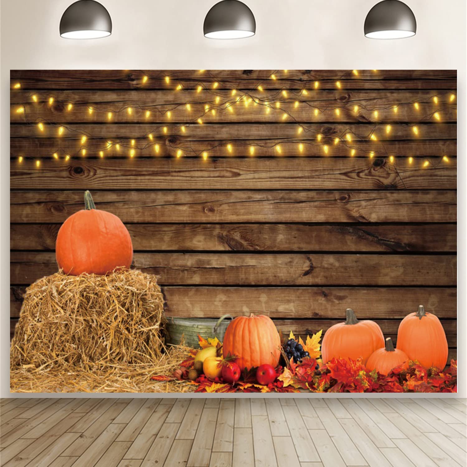MEETSIOY Fotohintergrund Thanksgiving – Herbst-Ahornblatt-Design, 3 X 2,1 M, Polyester, Für Foto-Shootings & Deko