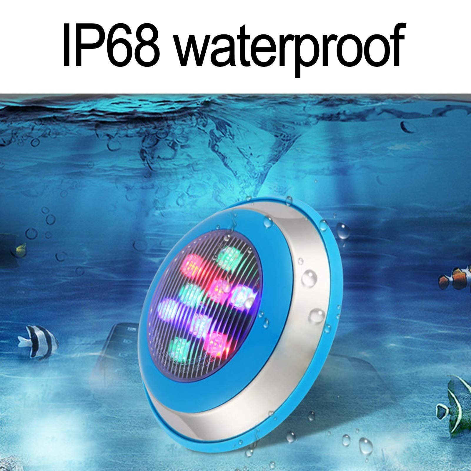 Faretto LED da Esterno，Faretto LED Esterno，Faretto LED per Piscina subacqueo 24V IP68 Impermeabile ad Alta luminosità Lampada da Parete Subacquea Lampada da Sta
