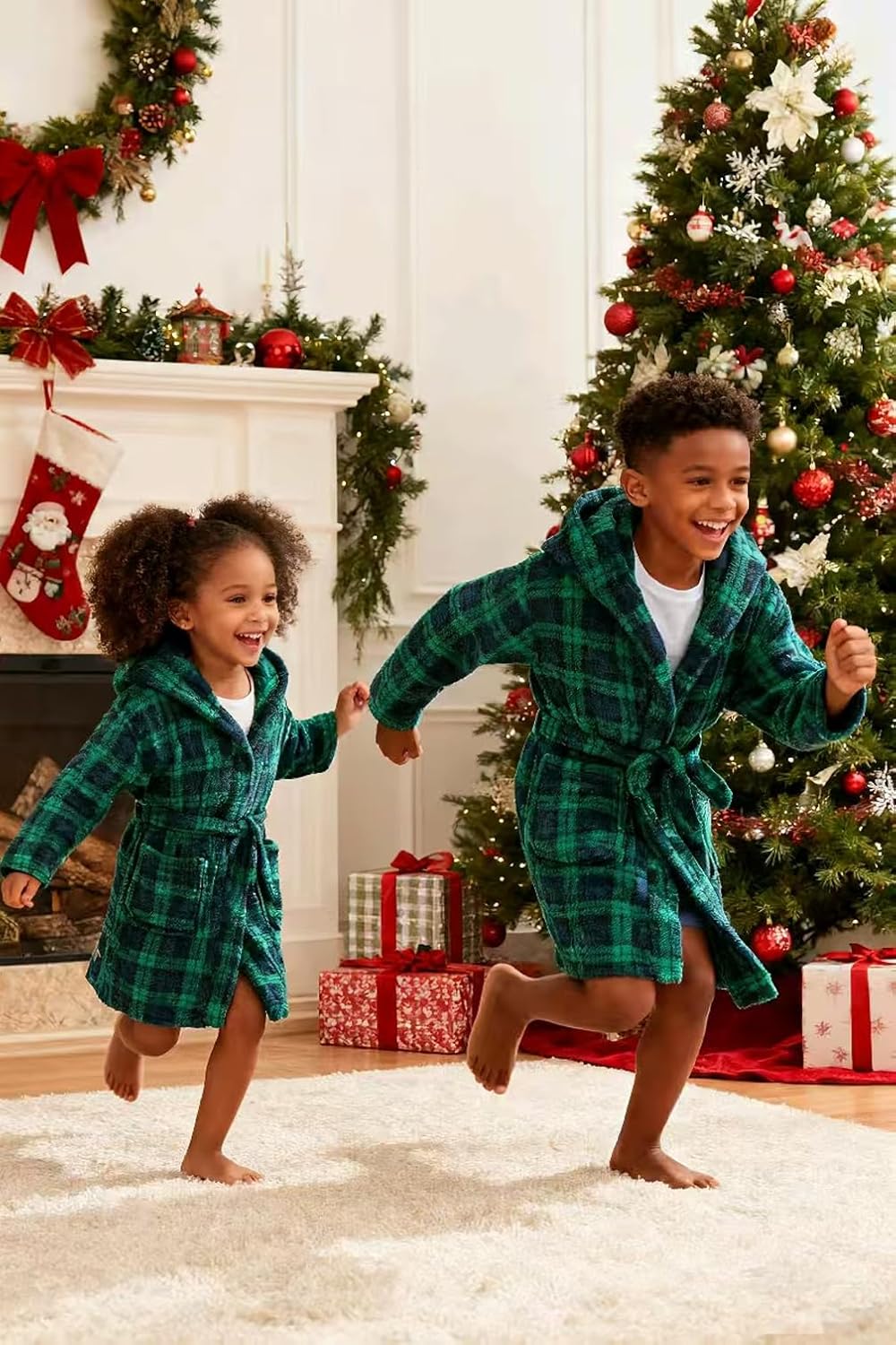 Boys Fleece Robe Hooded Toddler Soft Bathrobe Pajamas Sleepwear for Kids Girls 2-16 Years - Image 4