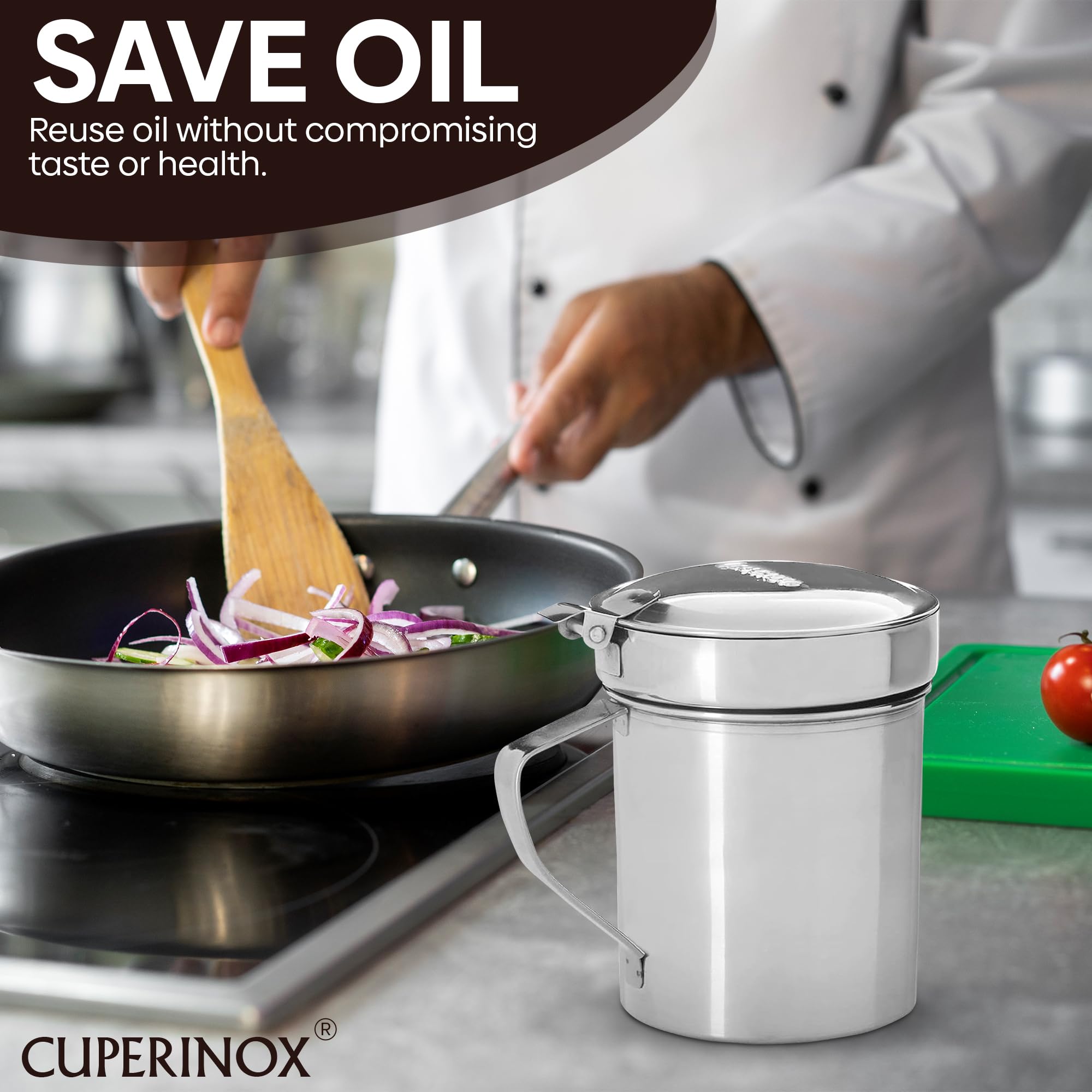 Aceiteras para Aceite Usado | Grasera Acero Inoxidable 550ML con Filtro Metálico | Recipiente para Aceite Usado de Cocina y Grasa | Grasera Cocina Metálica 550ML 2Uds Metálico