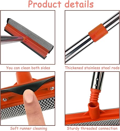 Miniatura 3 de Escobilla de ventana para limpieza de ventanas, herramienta de limpieza de ventanas 2 en 1, herramienta de limpieza de ventanas de automóvil con