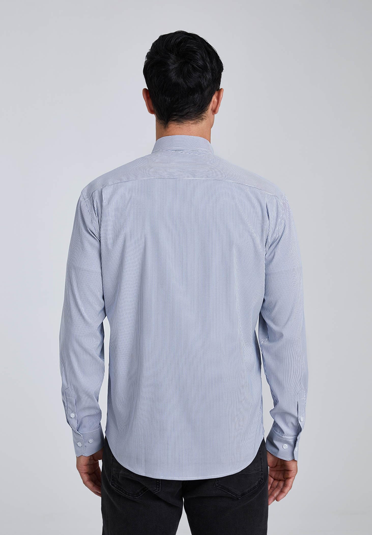 Enlision Camisa de Vestir Manga Larga para Hombre Camisas de Rayas con Botones Regular Fit