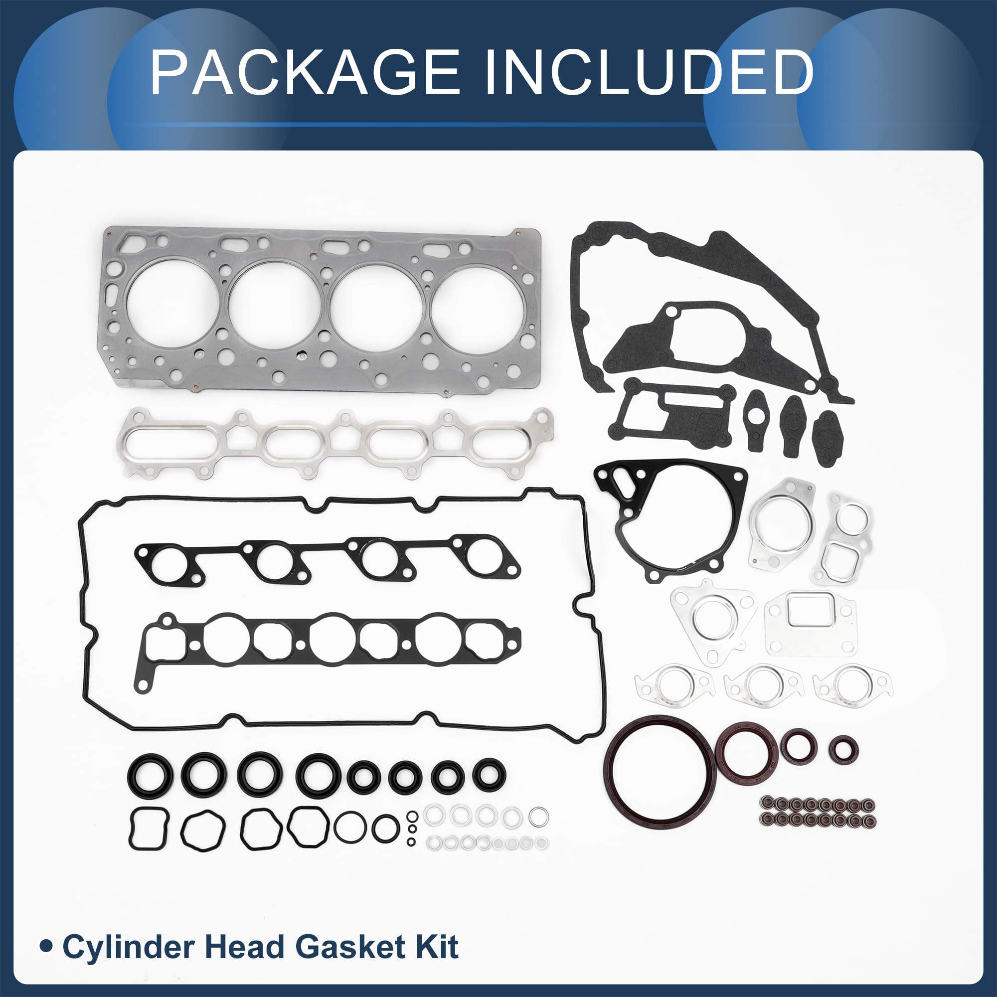 Kit De Junta De Culata Para Mitsubishi 4D56T(Ka4T,Kb4T)16V 1 Set | Goma Metal, Negro, 1000A407, Resistencia A Altas Temperaturas, Coincidencia Precisa, Instalación Fácil, Rendimiento Estable