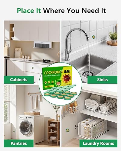 Miniatura 4 de Cebo de gel para cucarachas, estaciones de cebo para cucarachas mejoradas para interiores, acción rápida y duradera, fácil colocación para cocinas y