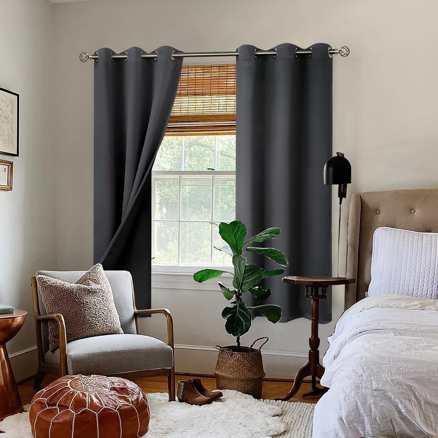 BGment Dark Grey Blackout Curtains for Bedroom - Image 3