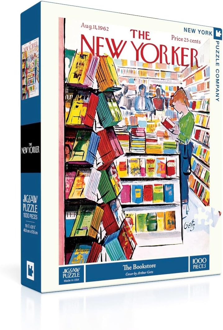 New York Puzzle Company - New Yorker The Bookstore - 1000 Piece Jigsaw Puzzle for Adults by Arthur Getz