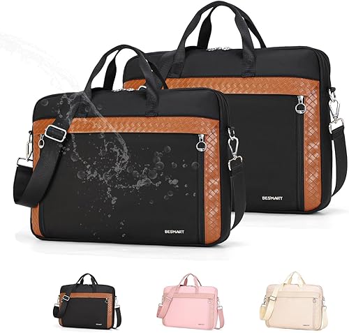 BESMART Slim Laptop Bag 15.617.3 Inch Laptop Briefcase for Women, Elegant Waterproof Shoulder Bags, Computer Messenger Bag
