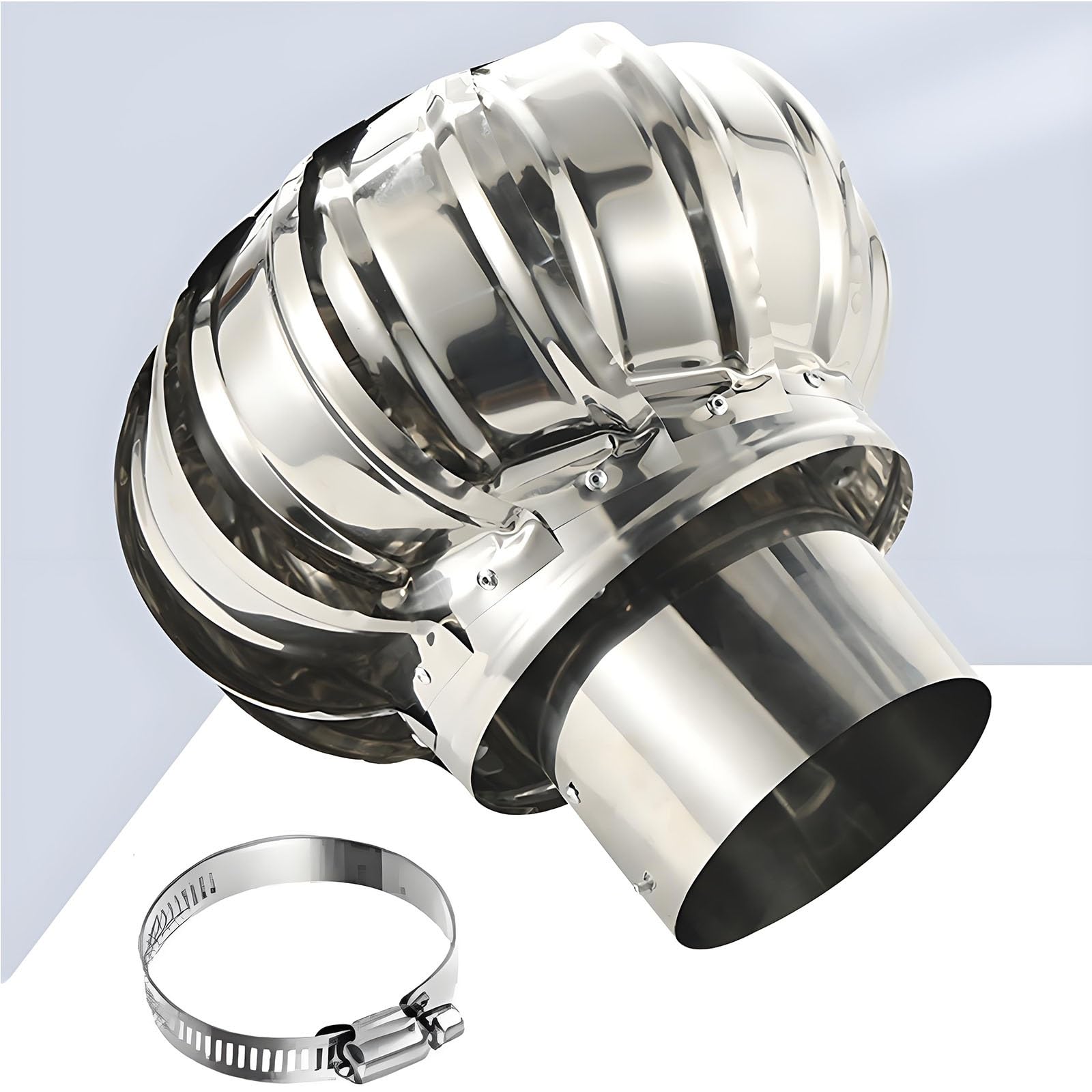 MYXJGNAIY 4.3-40in Stainless Steel Turbine Roof Vent, Wind Turbine Cap Vent, Non Power Roof Ventilator Wind Turbines, for Chimneys, Factory, Farm, Whirlybird(110mm/4.3in)