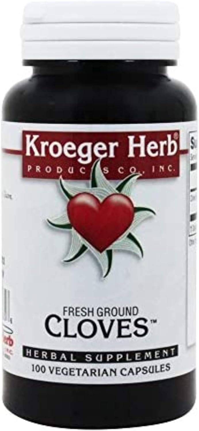 Kroeger Herb , Fresh Ground Cloves 450 mg 100 Vegetarian Capsules