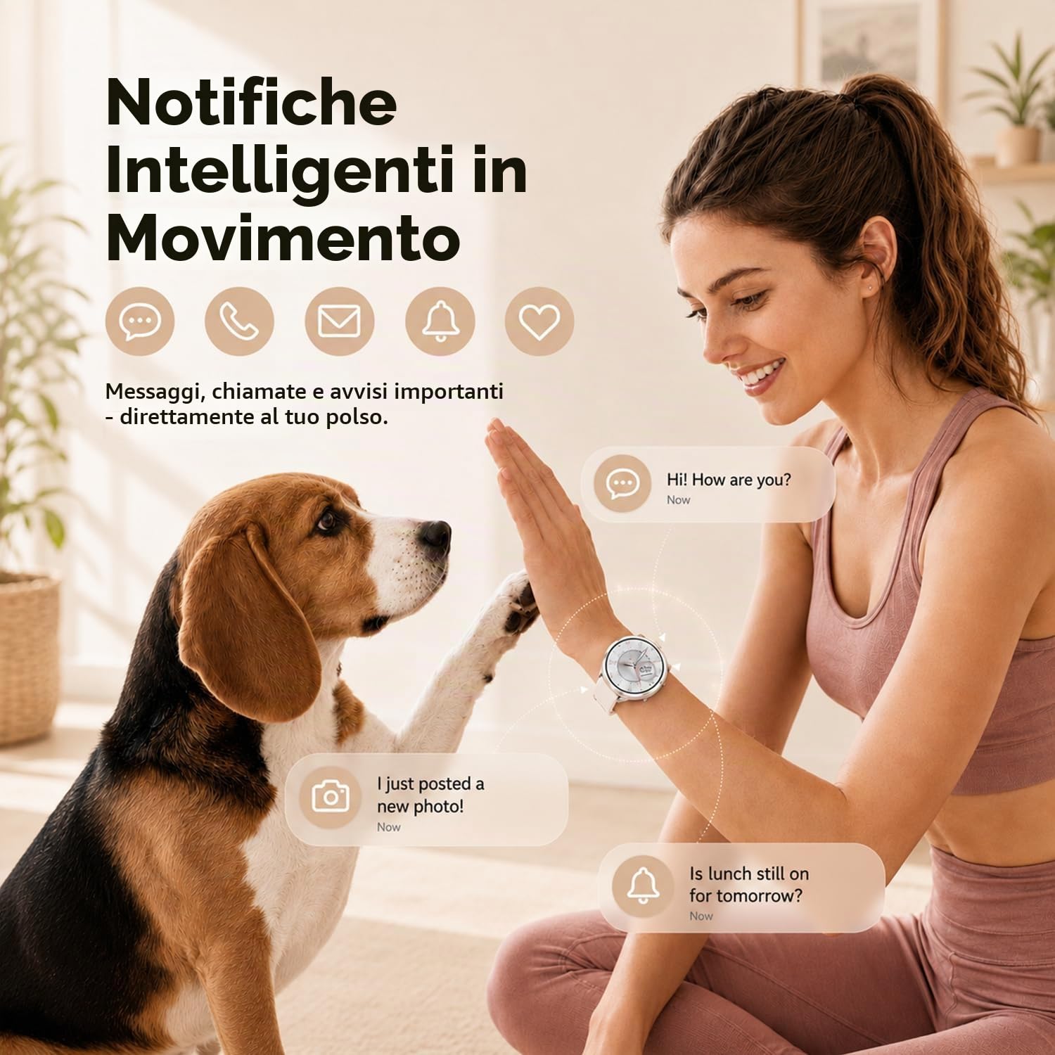 Smartwatch Donna, 1.27" Orologio Smartwatch con Chiamate, Cardiofrequenzimetro SpO2 Sonno, Activity Tracker Passi Calorie, 120+ Sport, IP68 Smart Watch Fitness per iOS Android Argento