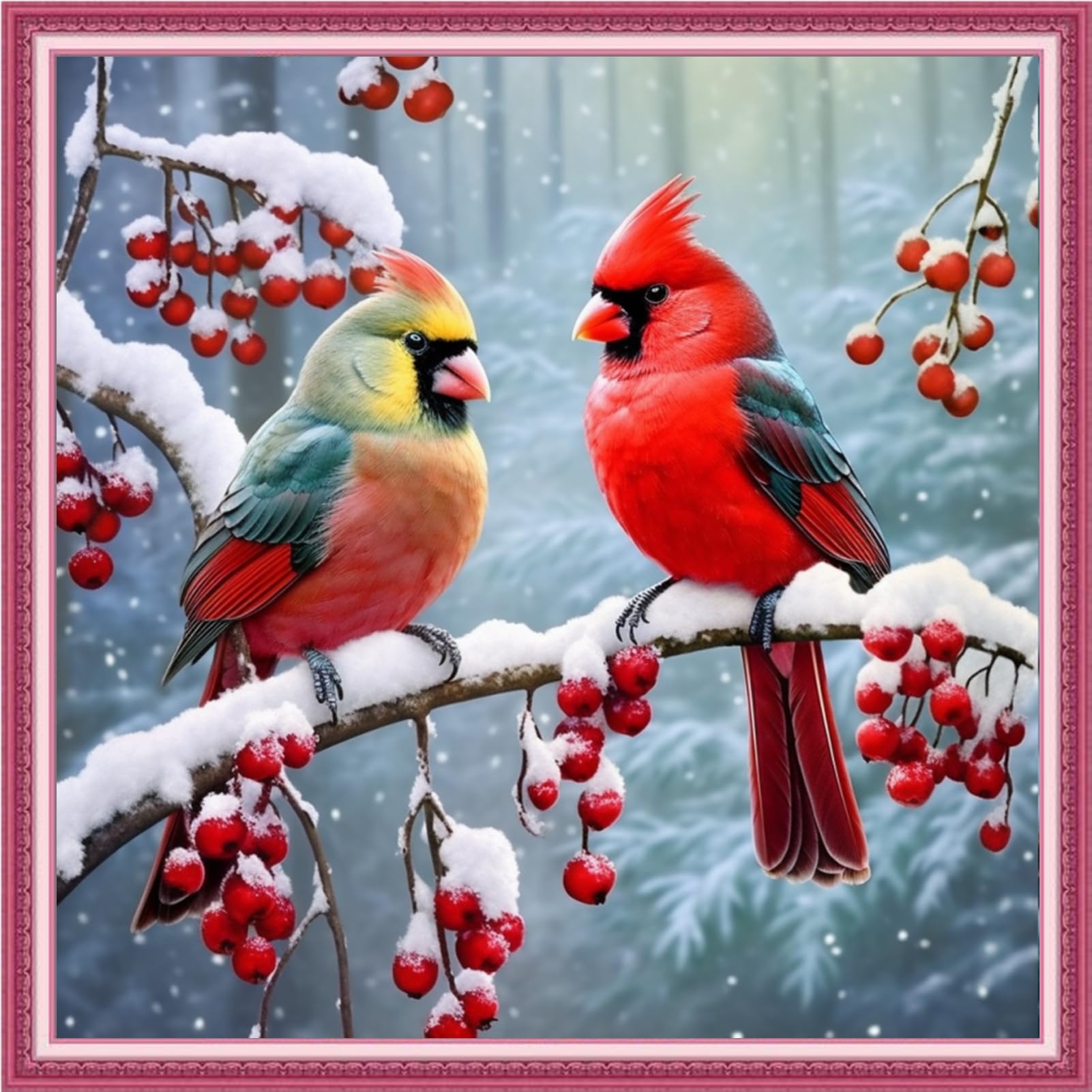 Joyhoor Cross Stitch Kits for Beginners Stamped Cross-Stitch Supplies Needlework preprint Embroidery Kits for Adults DIY Needlepoint Kits Embroidery Patterns 11CT-ovebird 18.x18 inch