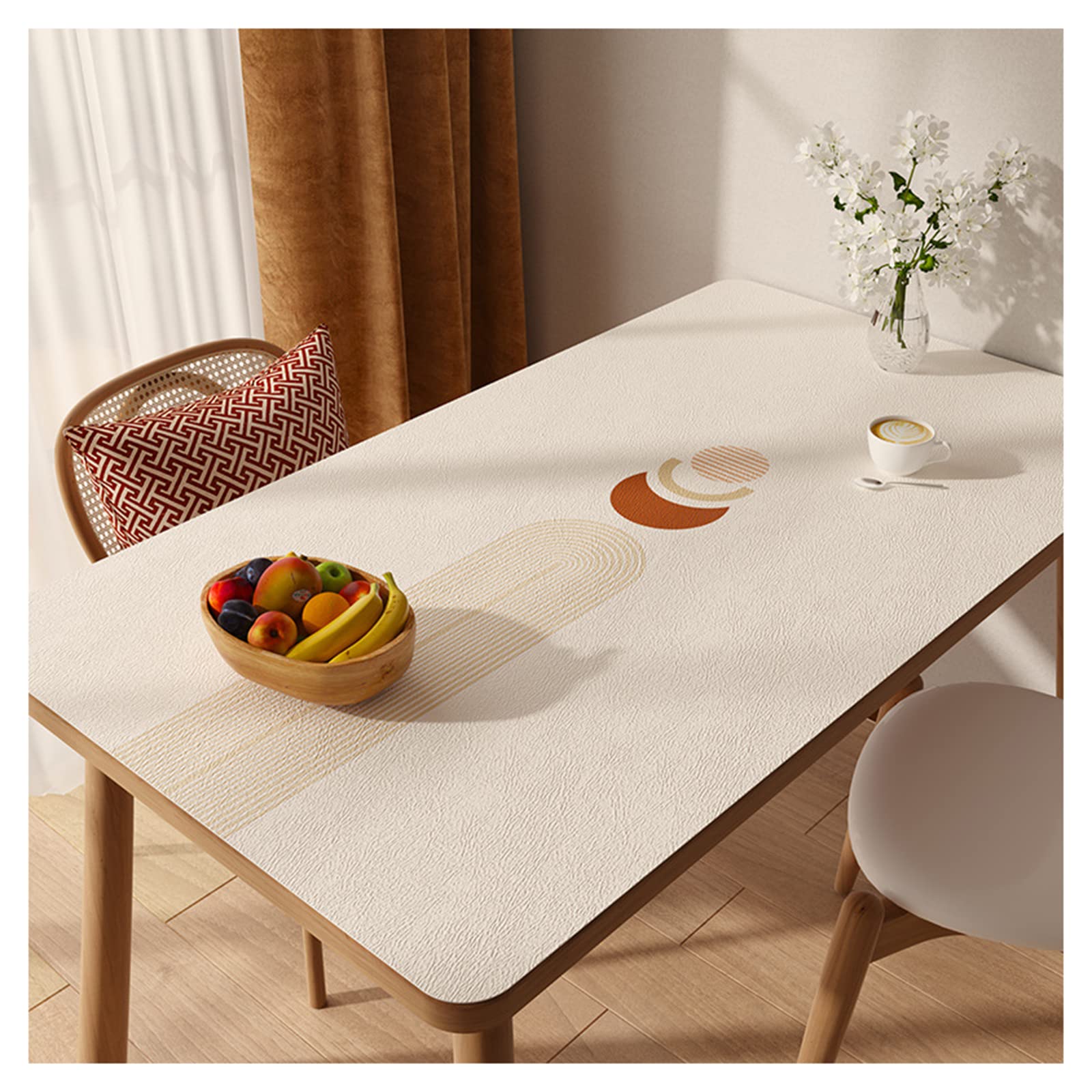Tappetino da Tavolo Rettangolare in Ecopelle, Impermeabile, Tovaglia Proteggi Tavolo, Antimacchia, Tappetini da Scrivania Pelle, Sottomano da Ufficio, Tappetino Mouse Grande, (Size:60*60cm,Color:E)
