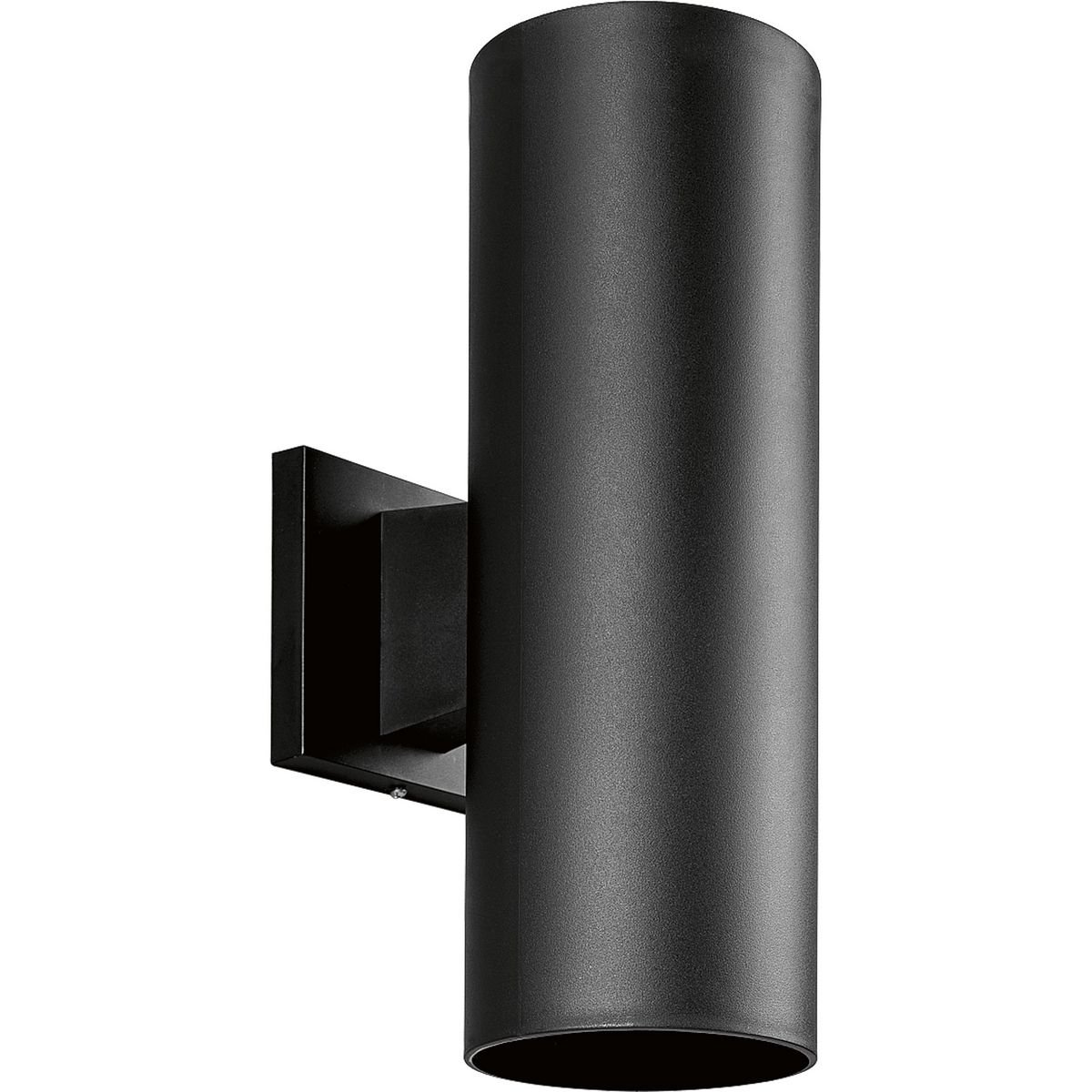 Photo 1 of Progress Lighting 5-Inch Cylinder Outdoor Wall Sconce, 2-Light Modern Wall Mount Up and Down Lights, Interior and Exterior Lighting for Home or Porch, Polycarbonate Construction, Black (P5713-31)