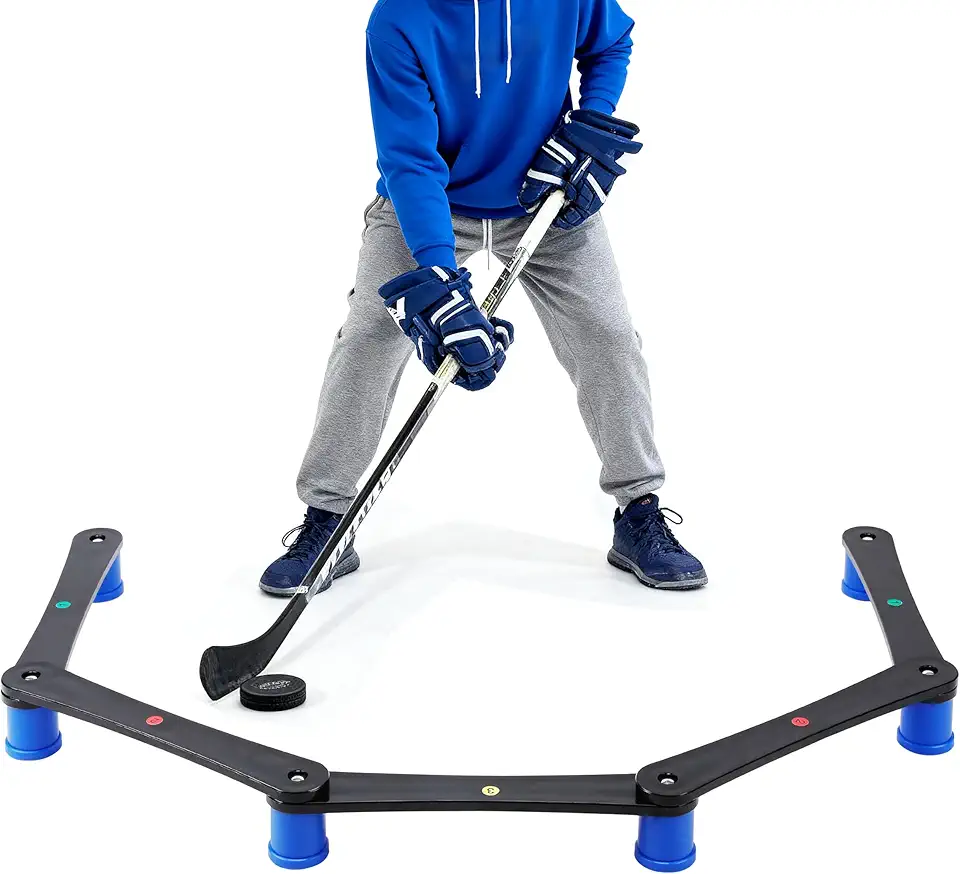 Hockey Training Equipment,Hockey Gear,Hockey Stick Handling Trainer for Puck Control and Coordination Reaction,Portable Reaction TimeTraining Tool（ 5-Section 7-Section） product image