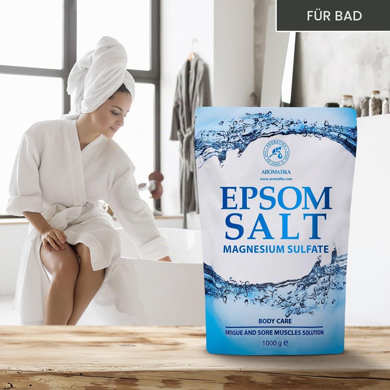 Epsom Salz 5kg - Bittersalz - Magnesiumsulfat - Badesalz für Magnesiumbäder - Natürliches Bittesalz - Bad & Körperpflege - Magnesium Fußbad - Magnesium Badezusatz