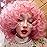 Xinran Pink Curly Afro Wig for Women70s Kinky Big Curly Wig With Bangs Short Loose Curly WigsNatural Looking for Daily Cosplay 14 inch