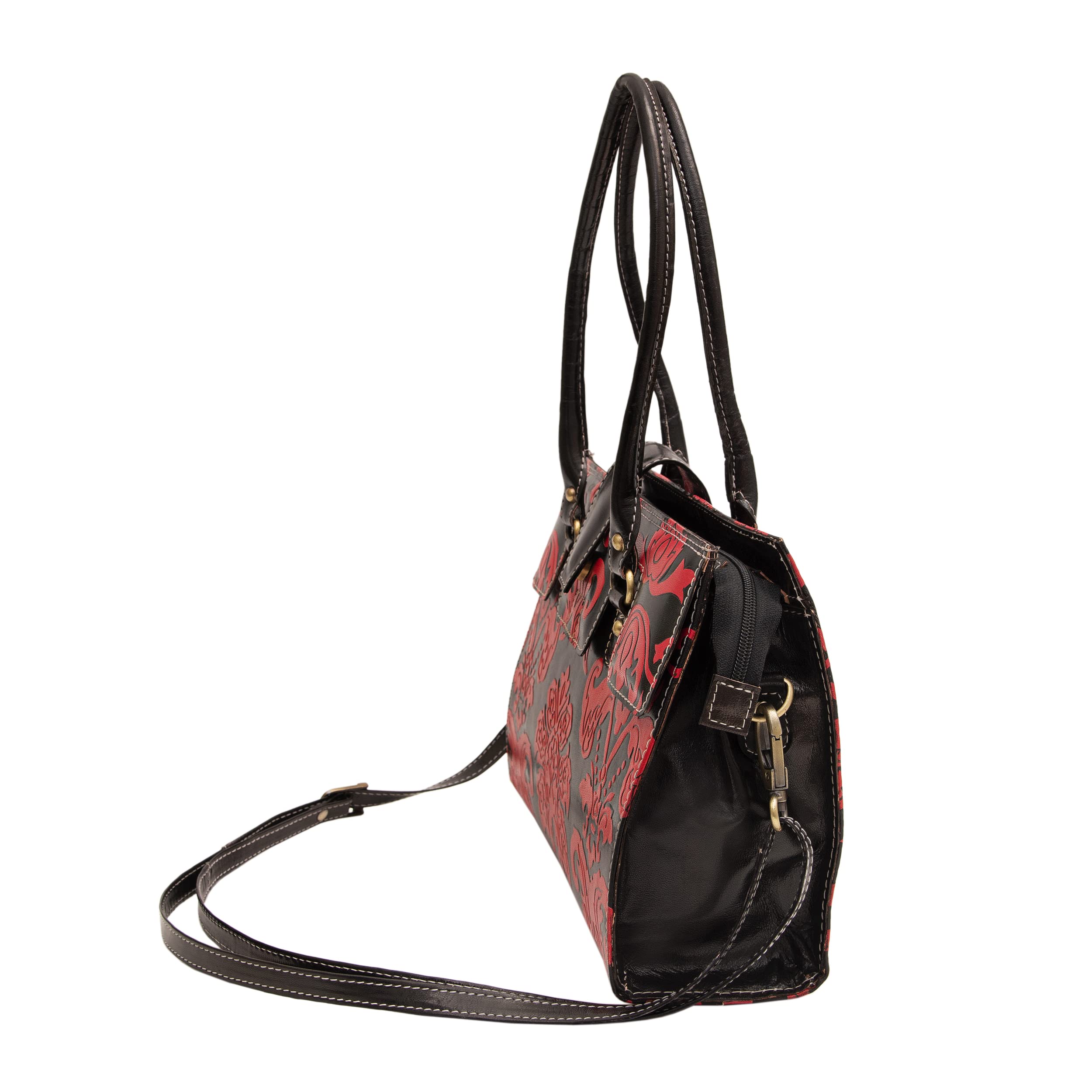 ZINT Shantiniketan Genuine Leather Hand-painted Women's Shoulder Bag - Image 5 thumbnail