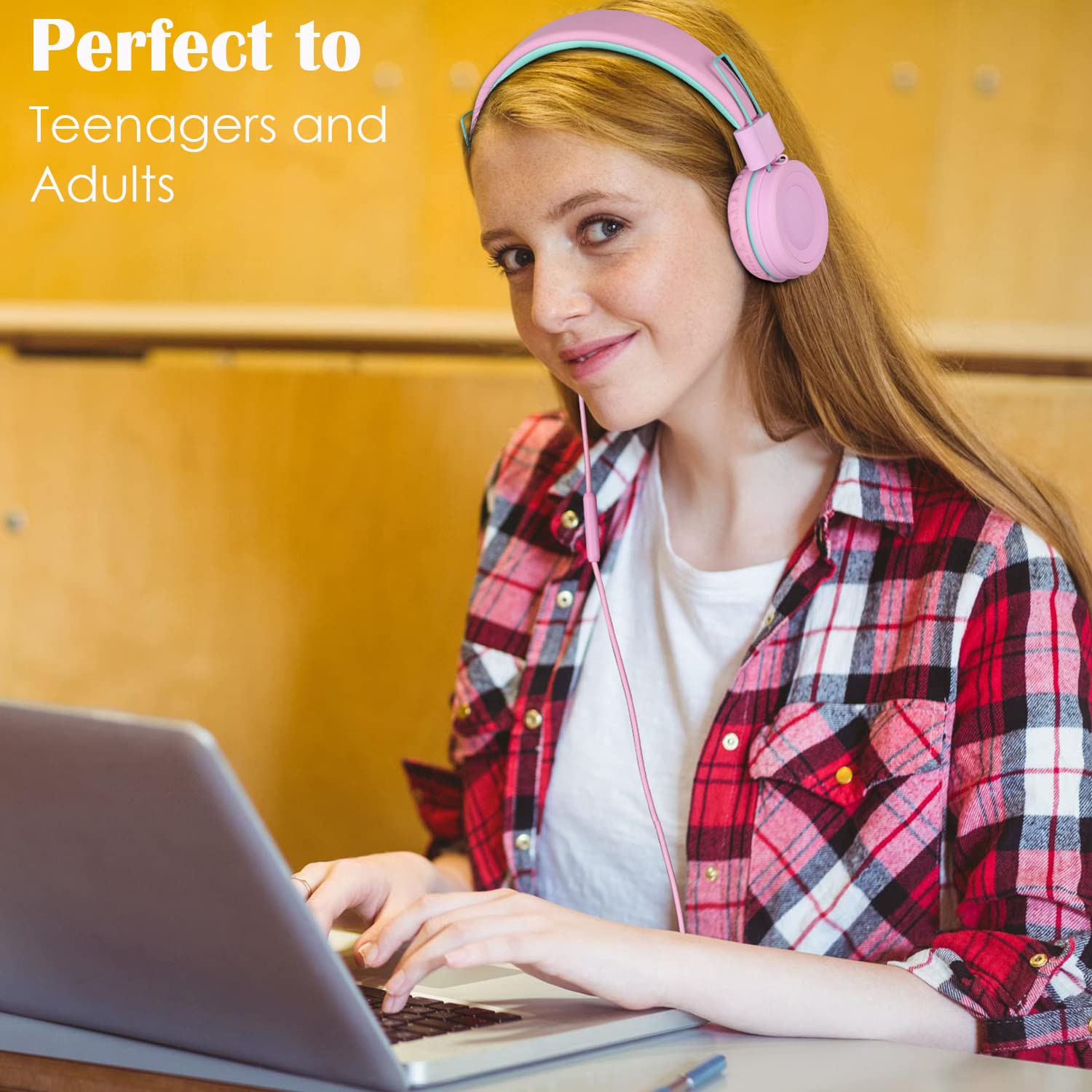 CN-Outlet Auriculares para niños con micrófono para la escuela, paquete de 4 auriculares con cable para el aula, juego de clases para estudiantes, niños, niñas, adolescentes y adultos (colores