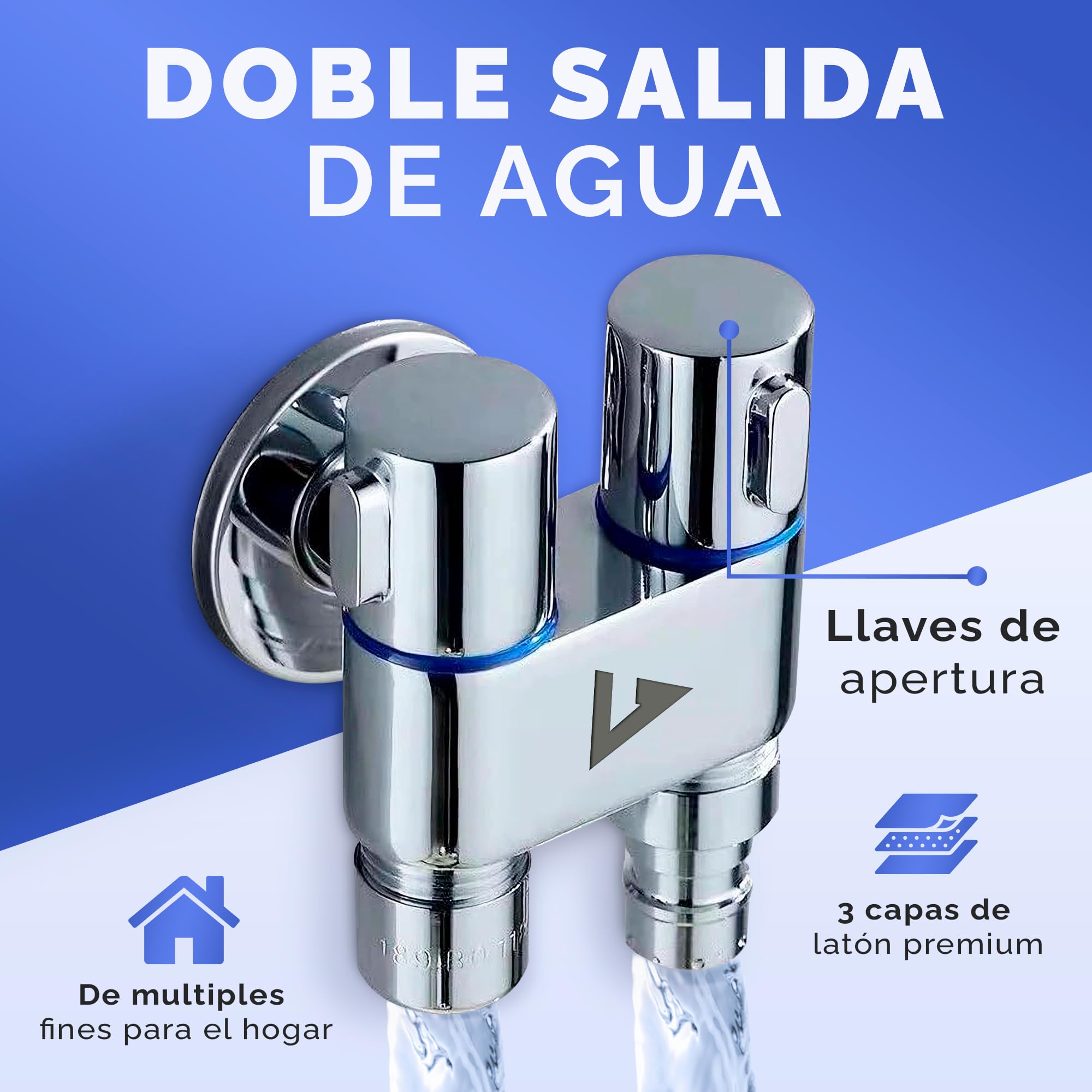 JUPPLIES Ducha Higienica para WC con Válvula de Control de 2 Vías y Doble Mando – Grifo Bidet para Inodoro con Manguera Retráctil 2m, Regulación de Presión y Montaje Sencillo (Válvula)