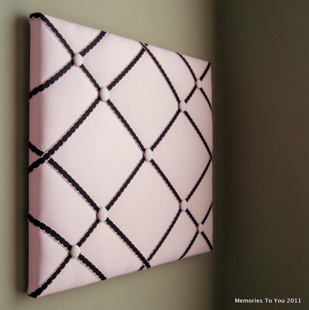 16"x20" Pink & Black Memory Board, Memo Board, Ribbon Board, Bow Board, Photograph Organizer