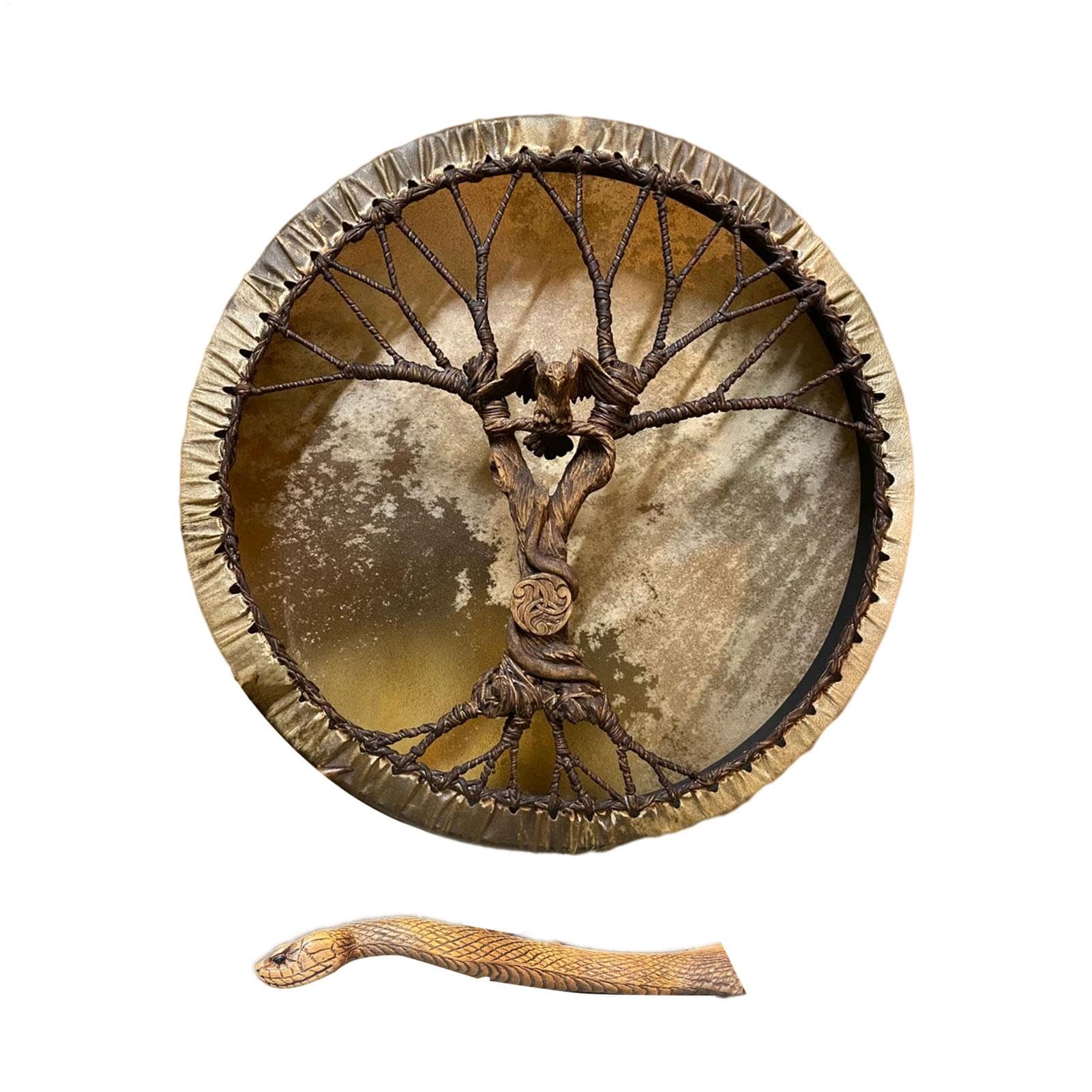 Generic Tambour chamanique, tambour chamanique, fait à la main avec tambour de guérison pour adultes Réflexion et méditation