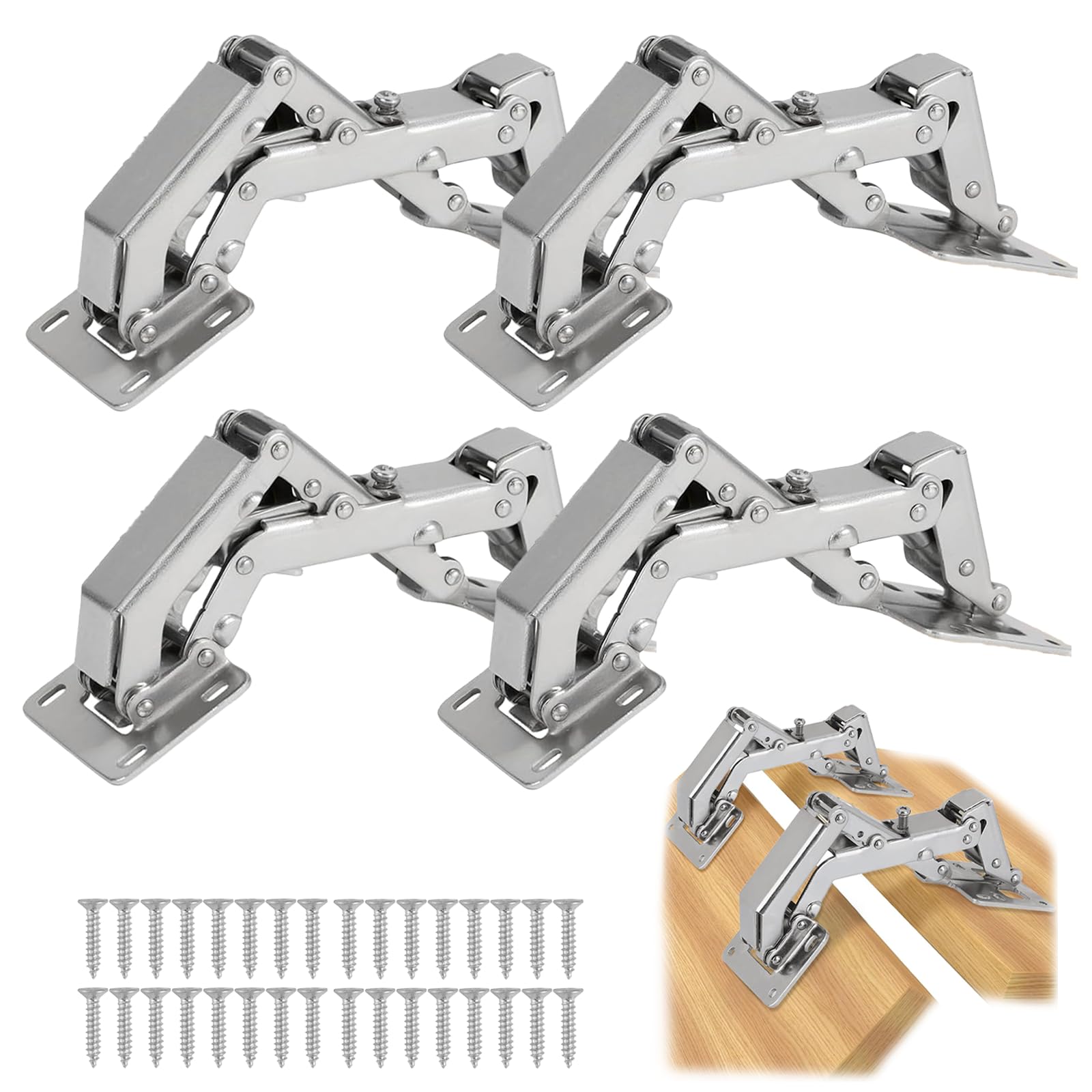 Nuoyiman 4 Pack 170 Degree Soft Close Cabinet Hinges