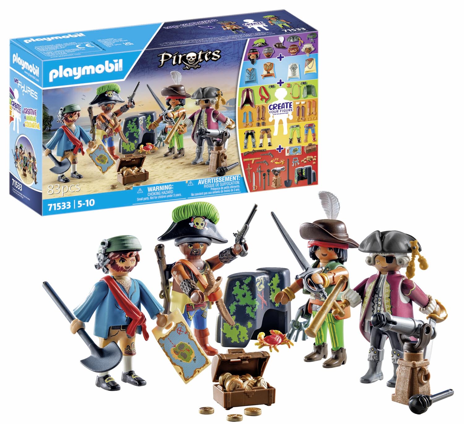 PLAYMOBIL | Pirates | MyFigures | kreatives Zusammenstellen eigener Piratenfiguren | Spielzeug für Kinder ab 5 Jahren | 71533
