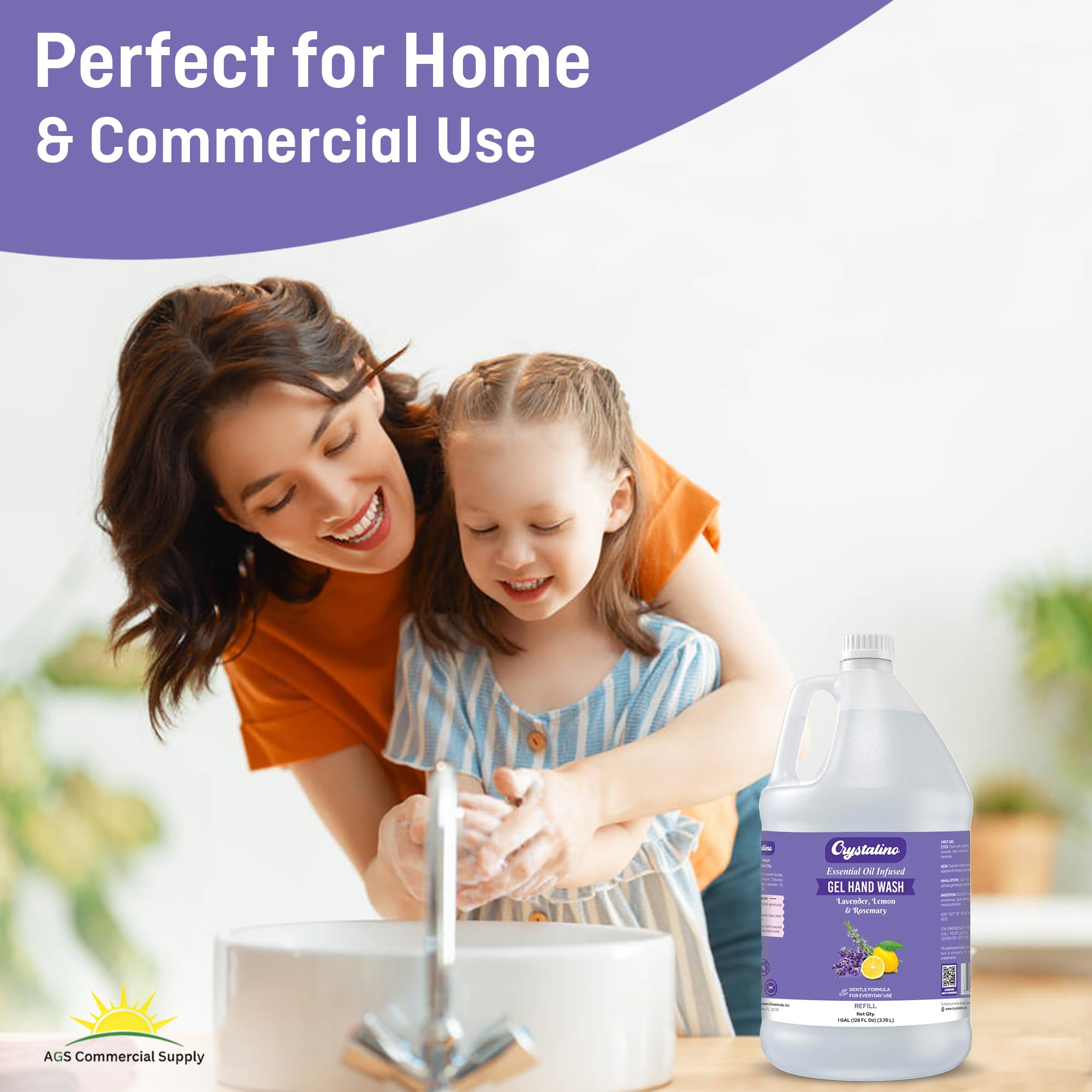 Sapone liquido per le mani con olio essenziale di lavanda, ricarica da 3,8 litri, non tossico, per bagno, non antibatterico