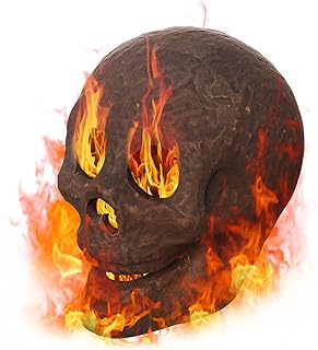ANGRY LION (1 Pcs) Halloween Fire Pit Skull,Ceramic Fire Pit Skulls,Reusable fire Pit Skulls Fireproof Halloween Decor for...