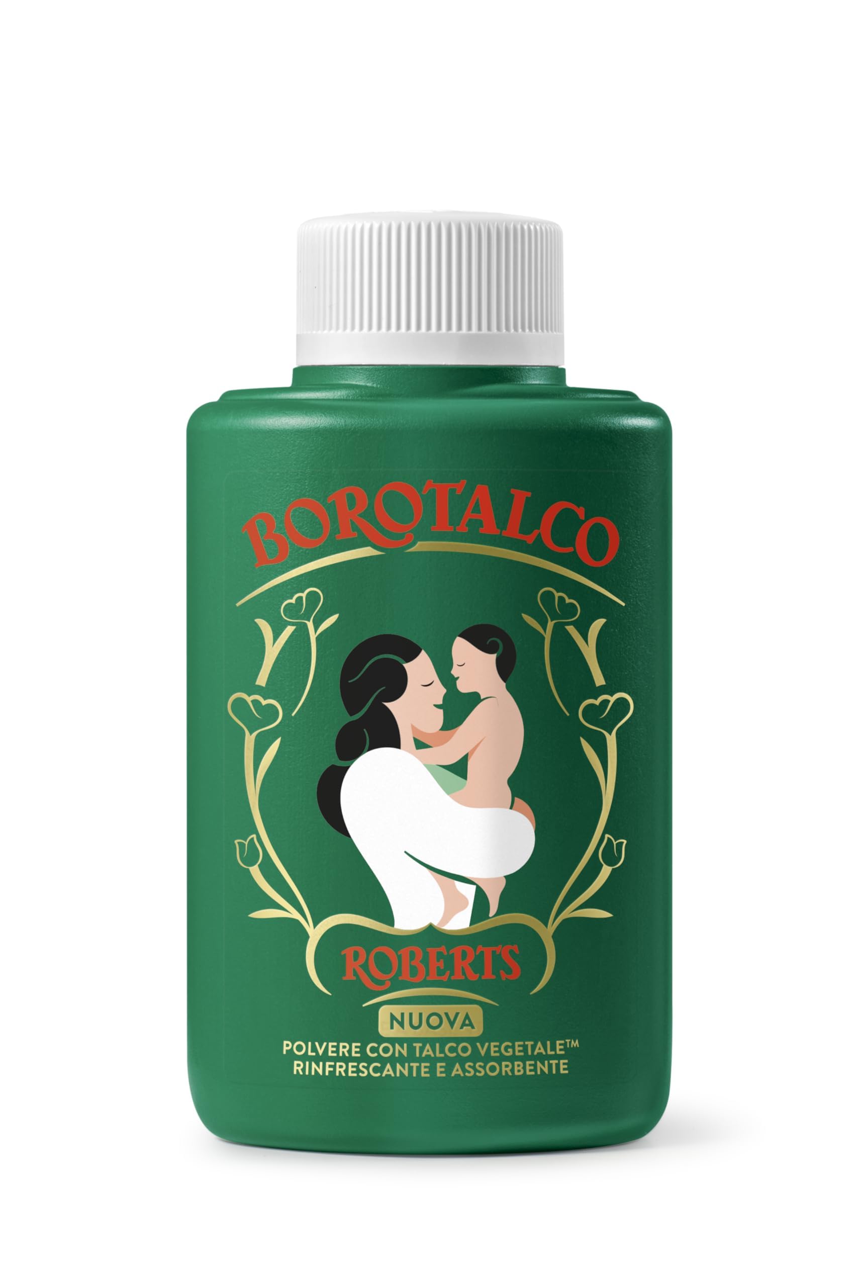 Borotalco, Polvere con Talco Vegetale, Azione Rinfrescante e Assorbente, per Pelli Sensibili, Formula 100% Vegetale, Profumo di Borotalco, Dermatologicamente Testato, Barattolo 70 g