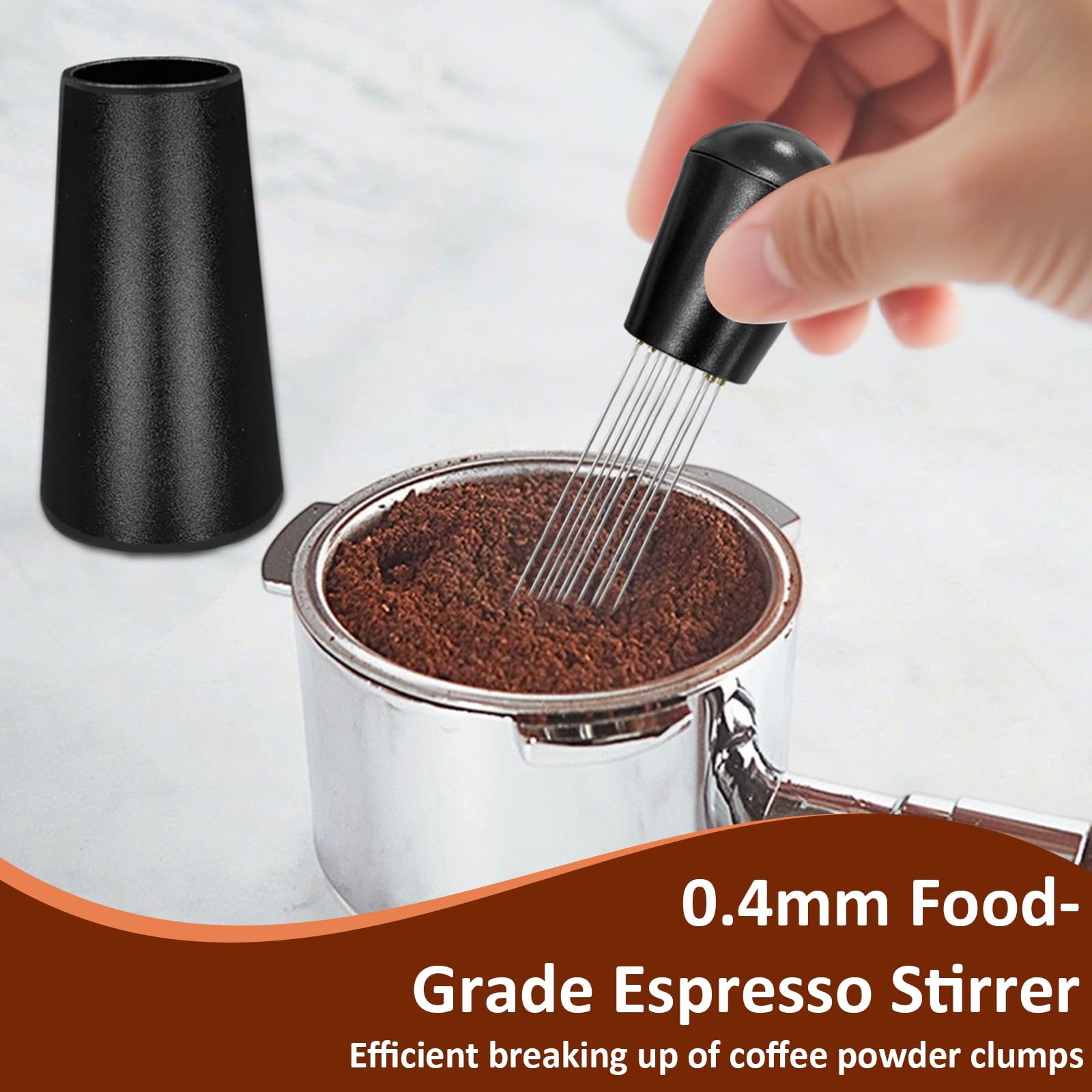 WDT Espresso Distribution Tool WDT tool 0 4mm 12 Needle Espresso Stirrer Tools 304 Stainless Steel Needles with — view 3