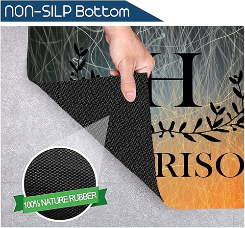 Miniatura 5 de Tapetes personalizados de bienvenida para puerta delantera, tapete personalizado con cualquier texto, tapete personalizable con perfil bajo para la