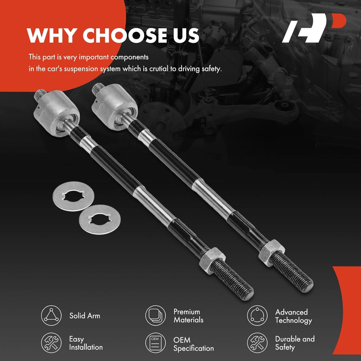 A-Premium 2 x Front Inner Tie Rod Ends, Compatible with Subaru Forester 1998 1999 2000 2001 2002